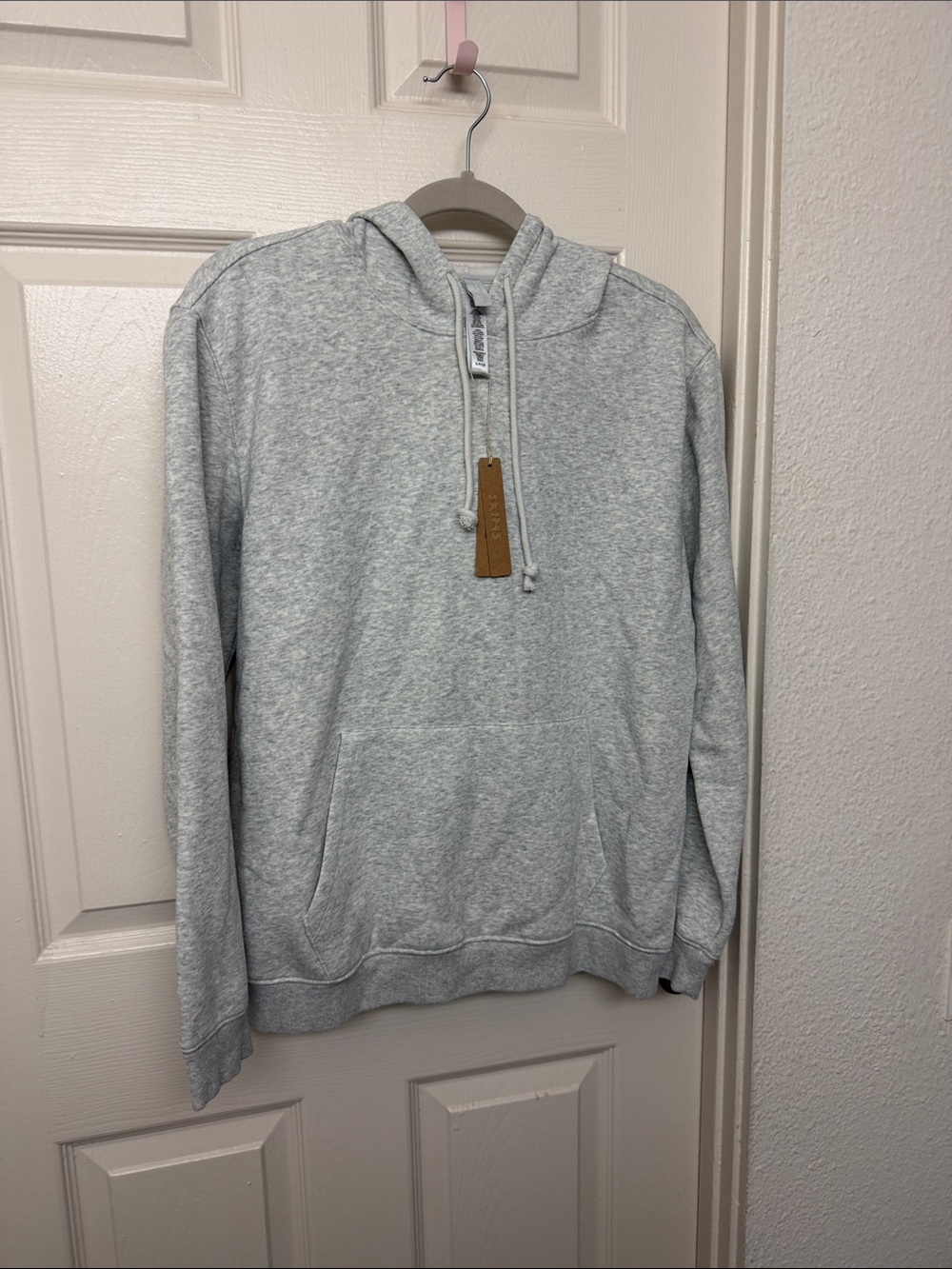 Skims Light Gray Hooded Pullover Sweatshirt